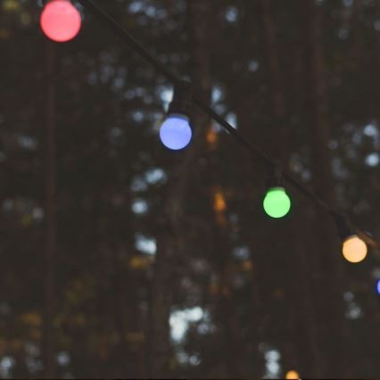 LED RGB Вулична гірлянда STRING 13 м 15xLED/0,5W/230V IP44 + пульт дистанційного керування