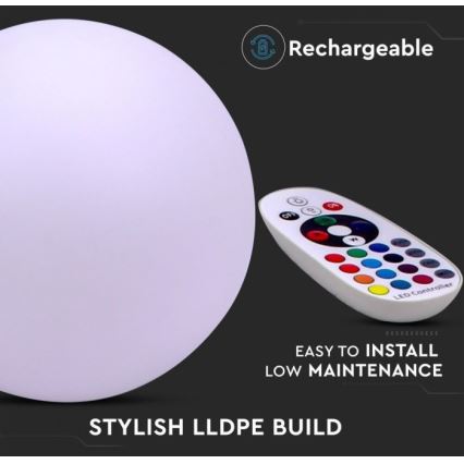 LED RGB Вулична лампа з регулюванням яскравістю LED/1W/230V 30см IP67 + ДК