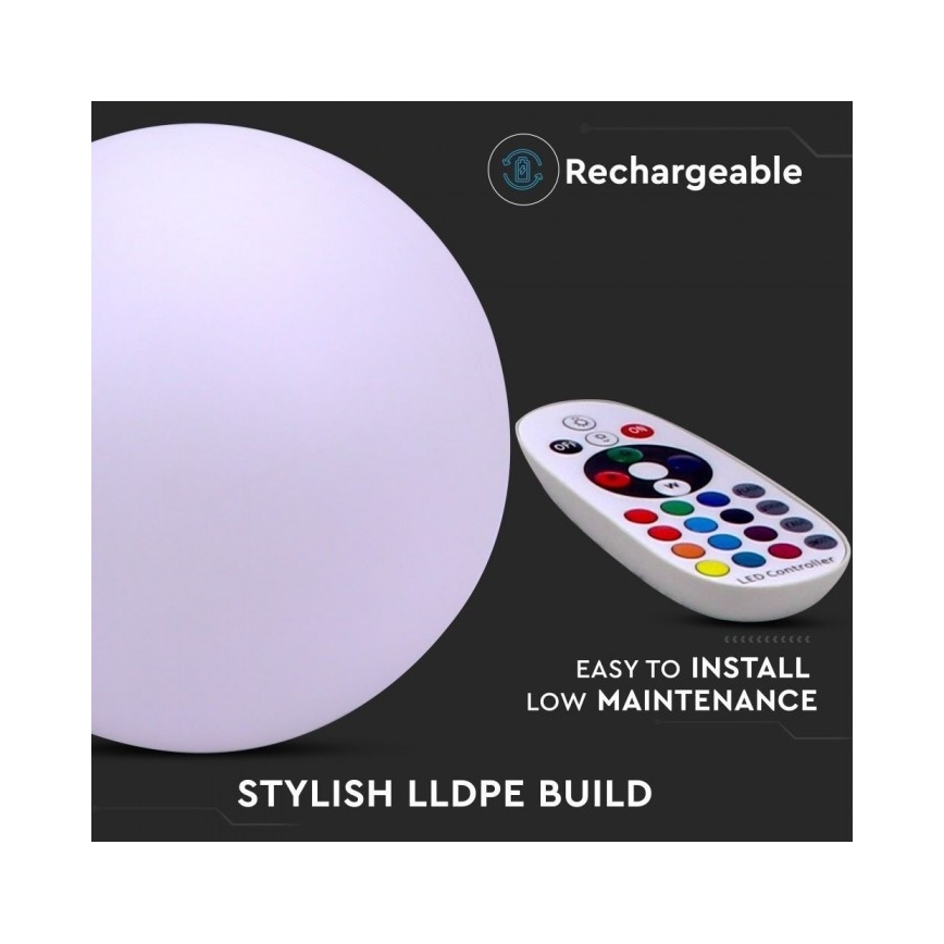 LED RGB Вулична лампа з регулюванням яскравістю LED/1W/230V 30см IP67 + ДК