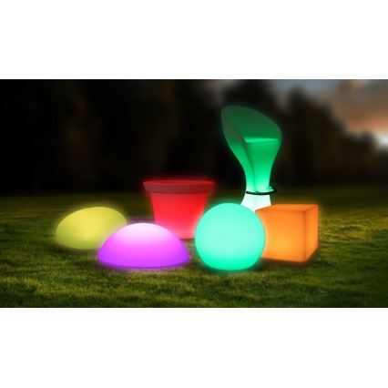 LED RGB Вулична лампа з регулюванням яскравості LED/1W/5V 1000 mAh 20см IP67 + пульт дистанційного керування