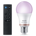 LED RGB затемнювана лампа Philips SMART A60 E27/8,5W/230V 2200-6500K + пульт дистанційного керування