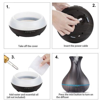 LED RGB Зволожувач та іонізатор повітря 400 мл