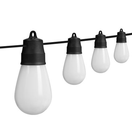 LED RGBIC сонячна гірлянда з регулюванням яскравості 30xLED/1,3W/3,7/5V 2200 mAh 14,37 m IP65 чорна + дистанційне керування