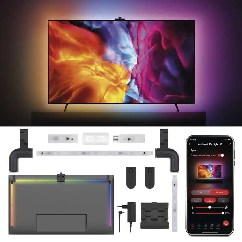 LED RGBIC Стрічка для телевізора з регулюванням яскравості GoSmart LED/24W/230V 55“