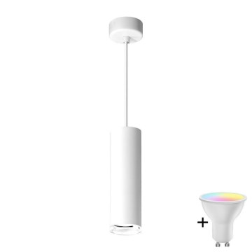 LED RGBW диммируемая люстра для ванной на тросе TURYN 1xGU10/6,5W/230V 2700-6500K Wi-Fi IP44 белая