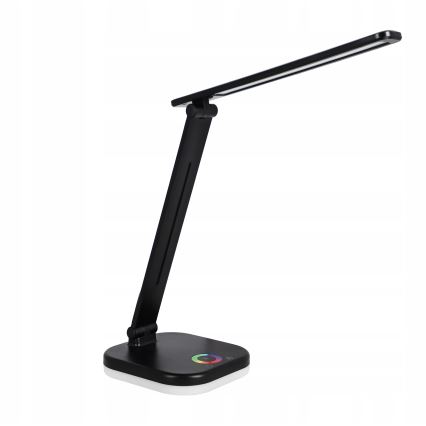 LED RGBW диммируемая настольная лампа с беспроводной зарядкой LED/7W/5V USB чёрная