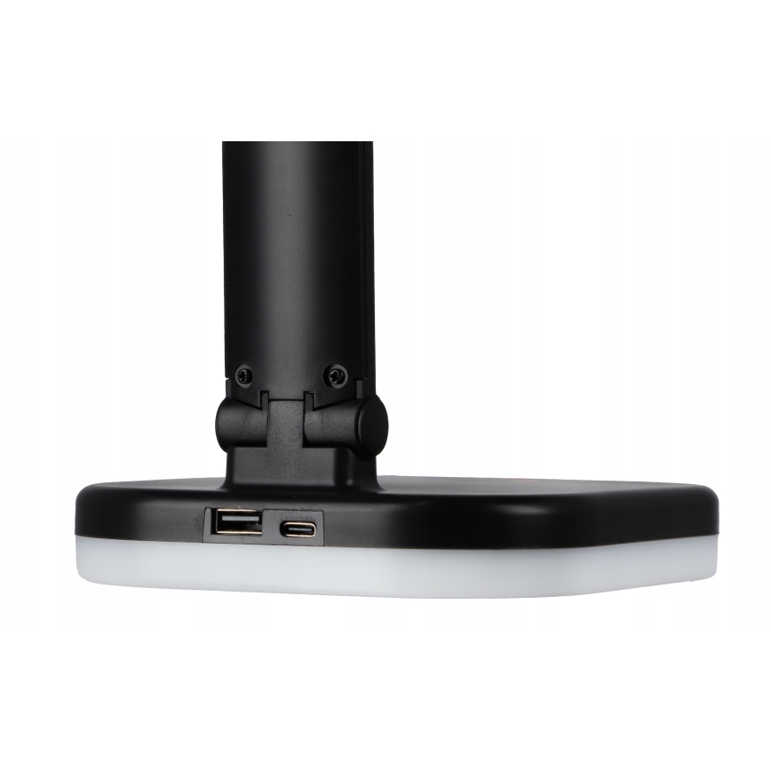 LED RGBW диммируемая настольная лампа с беспроводной зарядкой LED/7W/5V USB чёрная