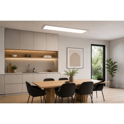 LED RGBW Диммируемая накладная панель LED/13,5W/230V 3000-6500K 29,5x59,5 cm белая + пульт дистанционного управления