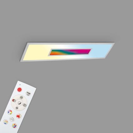 LED RGBW Диммируемая панель LED/20W/230V 3000-6500K 25x100 cm серебристая + пульт дистанционного управления