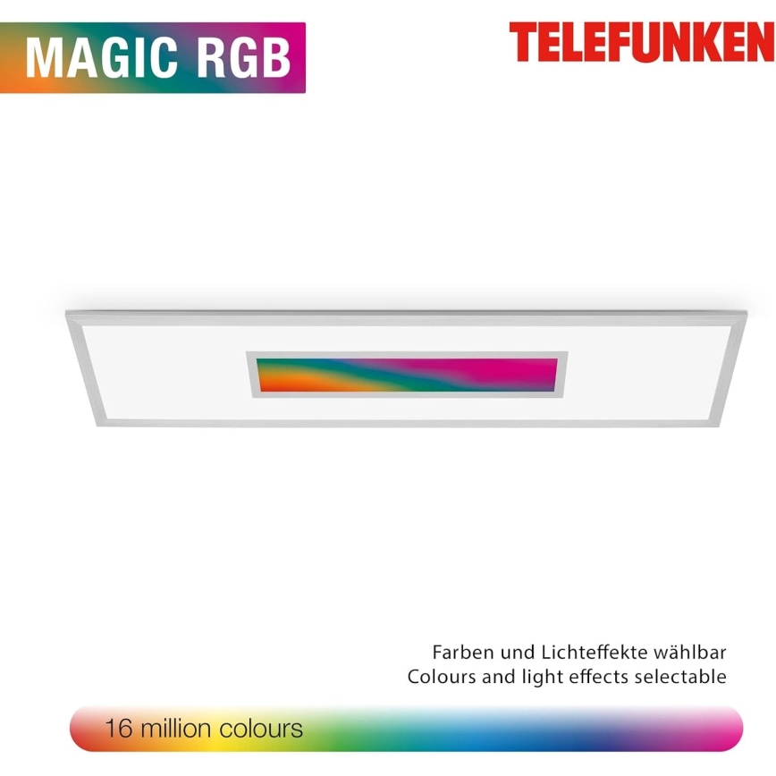 LED RGBW Диммируемая панель LED/20W/230V 3000-6500K 25x100 cm серебристая + пульт дистанционного управления