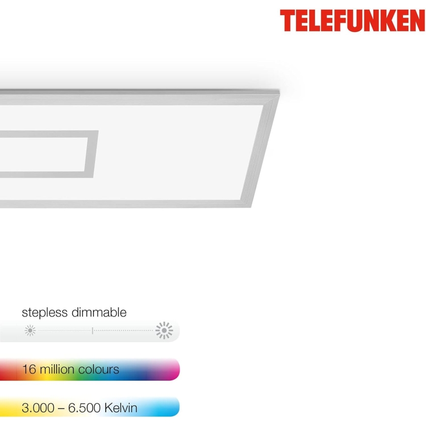LED RGBW Диммируемая панель LED/20W/230V 3000-6500K 25x100 cm серебристая + пульт дистанционного управления