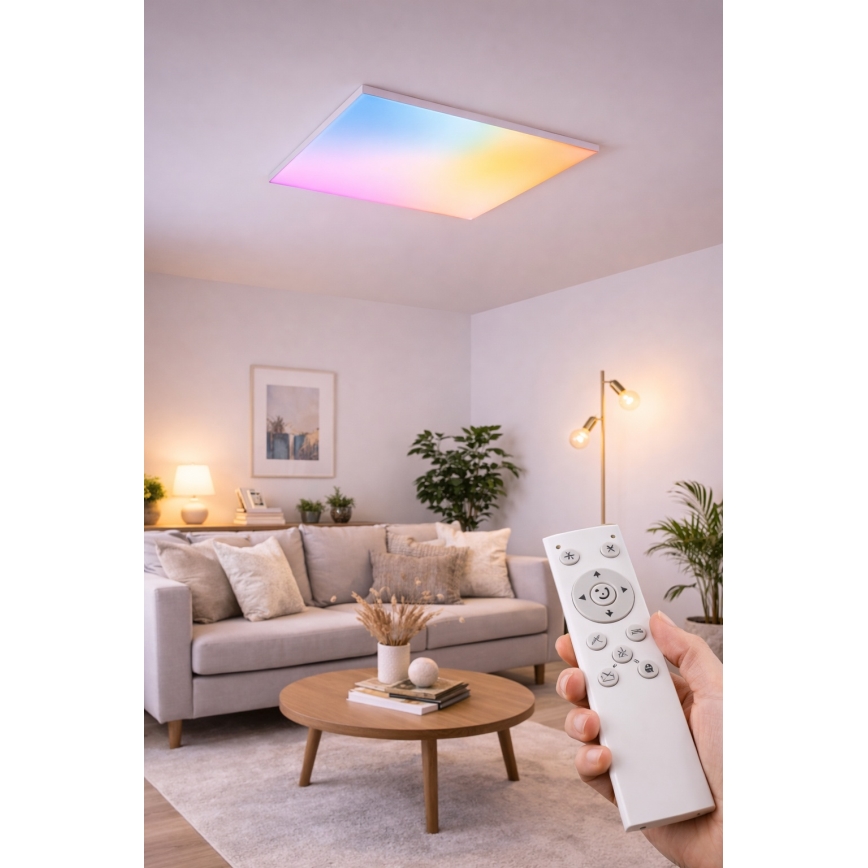 LED RGBW диммируемая накладная панель LED/24W/230V 2700-6500K белая + пульт дистанционного управления