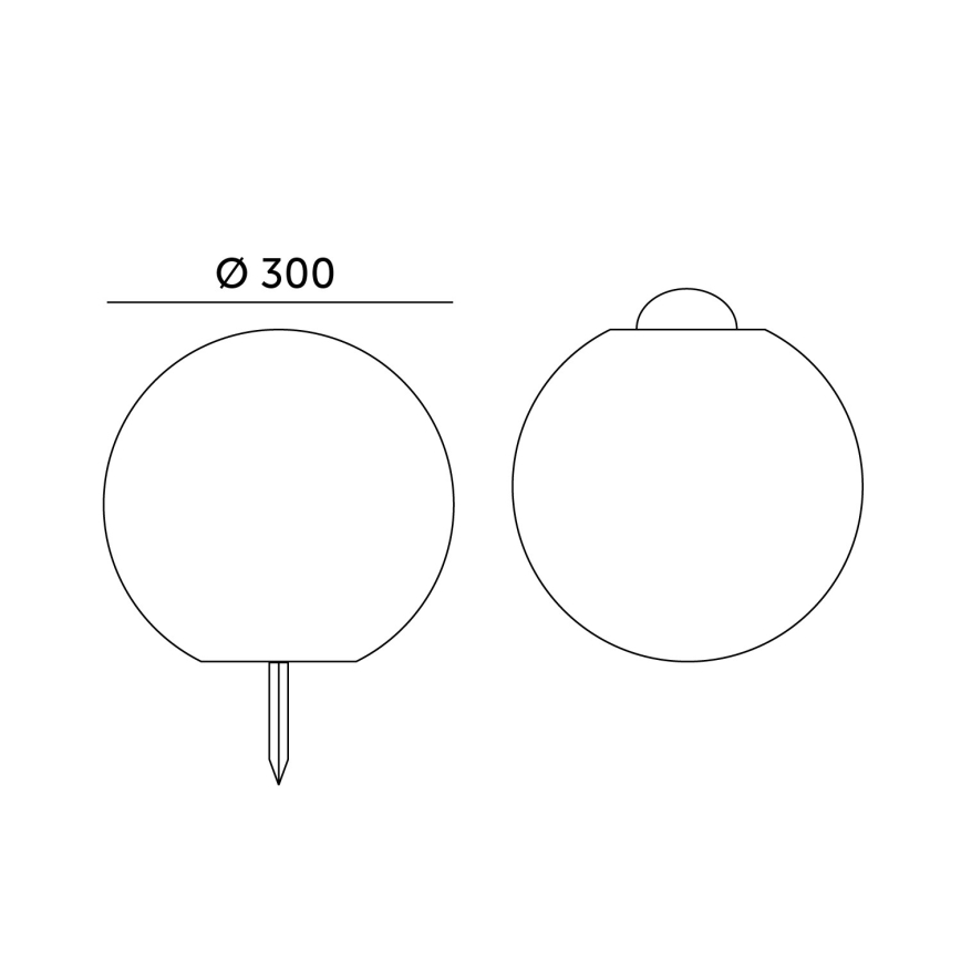 LED RGBW Диммируемая солнечная лампа GARDEN BALL LED/5 Вт/3,7 В 3000K IP54 2200 mAh диаметр 30 см + пульт дистанционного управления