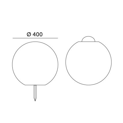 LED RGBW диммируемый солнечный садовый светильник GARDEN BALL LED/5W/3,7V 3000K IP54 2200 mAh диаметр 40 см + пульт дистанционного управления