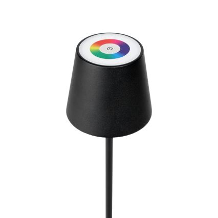 LED RGBW диммируемая уличная аккумуляторная лампа LED/1,5W/4000 mAh 3000K IP44 черная