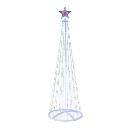 LED RGBW диммируемая уличная рождественская декорация, LED/4W/230V, 180 cm, IP44, ёлка, с дистанционным управлением