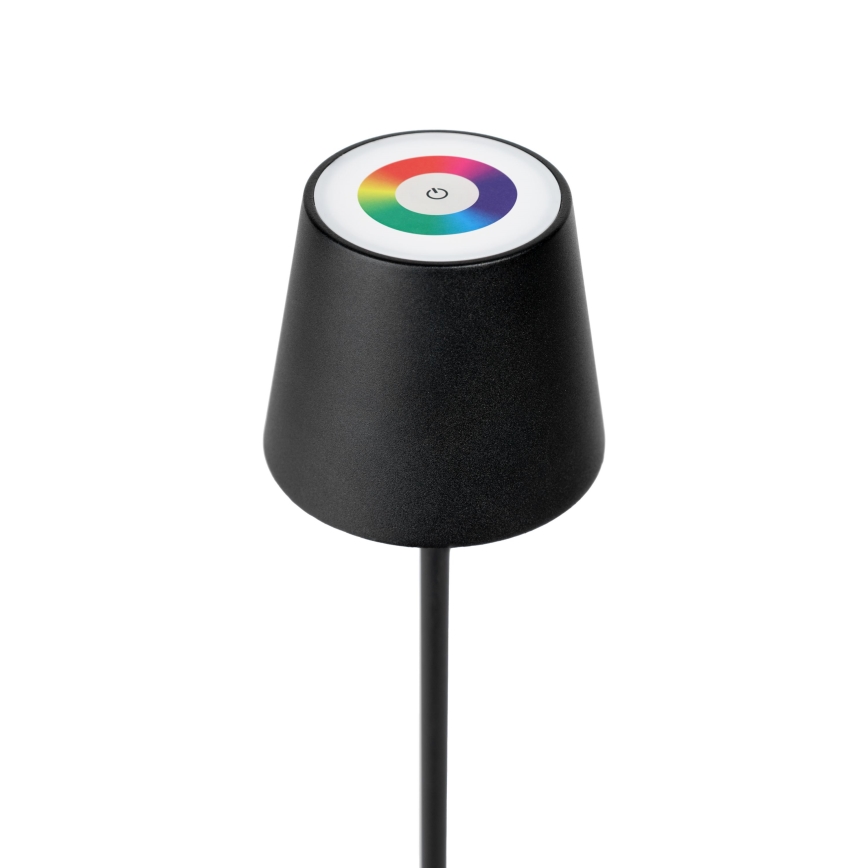 LED RGBW диммируемая уличная аккумуляторная лампа LED/1,5W/4000 mAh 3000K IP44 черная