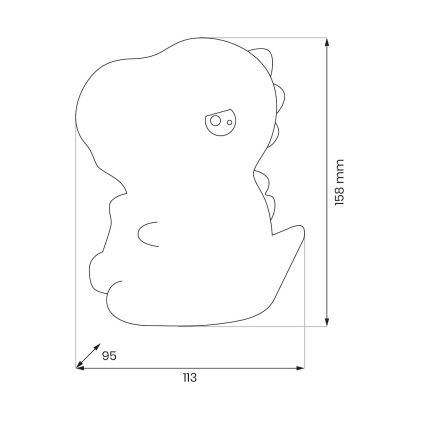 Детский сенсорный ночник DINO RGBW, диммируемый, перезаряжаемый, LED/1W/5V 1200 mAh