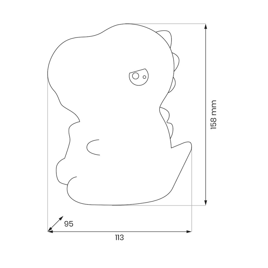 Детский сенсорный ночник DINO RGBW, диммируемый, перезаряжаемый, LED/1W/5V 1200 mAh
