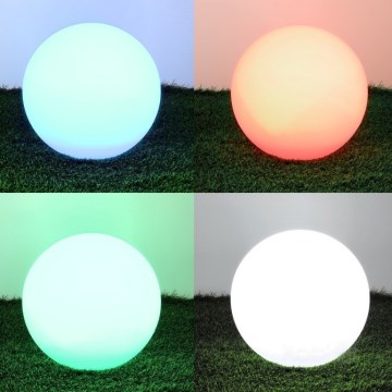 LED RGBW диммируемый солнечный садовый светильник GARDEN BALL LED/5W/3,7V 3000K IP54 2200 mAh диаметр 40 см + пульт дистанционного управления