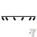 LED RGBW диммируемый точечный потолочный светильник для ванной TURYN 6xGU10/6,5W/230V 2700-6500K Wi-Fi IP44 черный