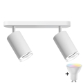 LED RGBW диммируемый точечный светильник для ванной TURYN 2xGU10/6,5W/230V 2700-6500K Wi-Fi IP44 белый
