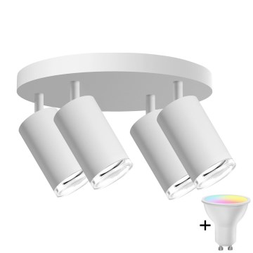 LED RGBW диммируемый точечный светильник для ванной TURYN 4xGU10/6,5W/230V 2700-6500K Wi-Fi IP44 белый