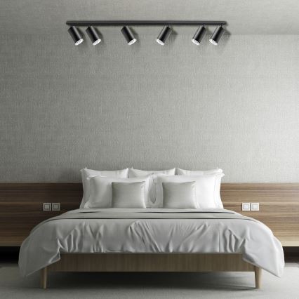 LED RGBW диммируемый точечный потолочный светильник для ванной TURYN 6xGU10/6,5W/230V 2700-6500K Wi-Fi IP44 черный
