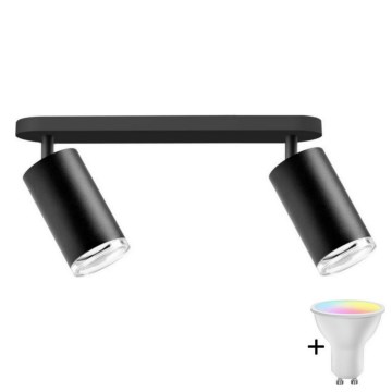 LED RGBW диммируемый точечный светильник для ванной комнаты TURYN 2xGU10/6,5W/230V 2700-6500K Wi-Fi IP44 черный