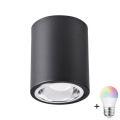 LED RGBW диммируемый точечный светильник JUPITER 1xE27/6,5W/230V 2700-6500K Wi-Fi диаметр 9,8 см черный