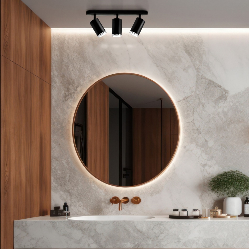 Диммируемый светодиодный точечный светильник RGBW для ванной TURYN 3xGU10/6,5W/230V 2700-6500K Wi-Fi IP44 черный