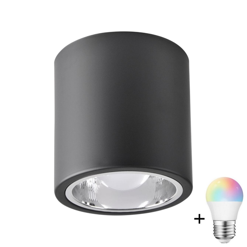 LED RGBW диммируемый точечный светильник JUPITER 1xE27/6,5 Вт/230 В 2700-6500K Wi-Fi Ø 13 см черный
