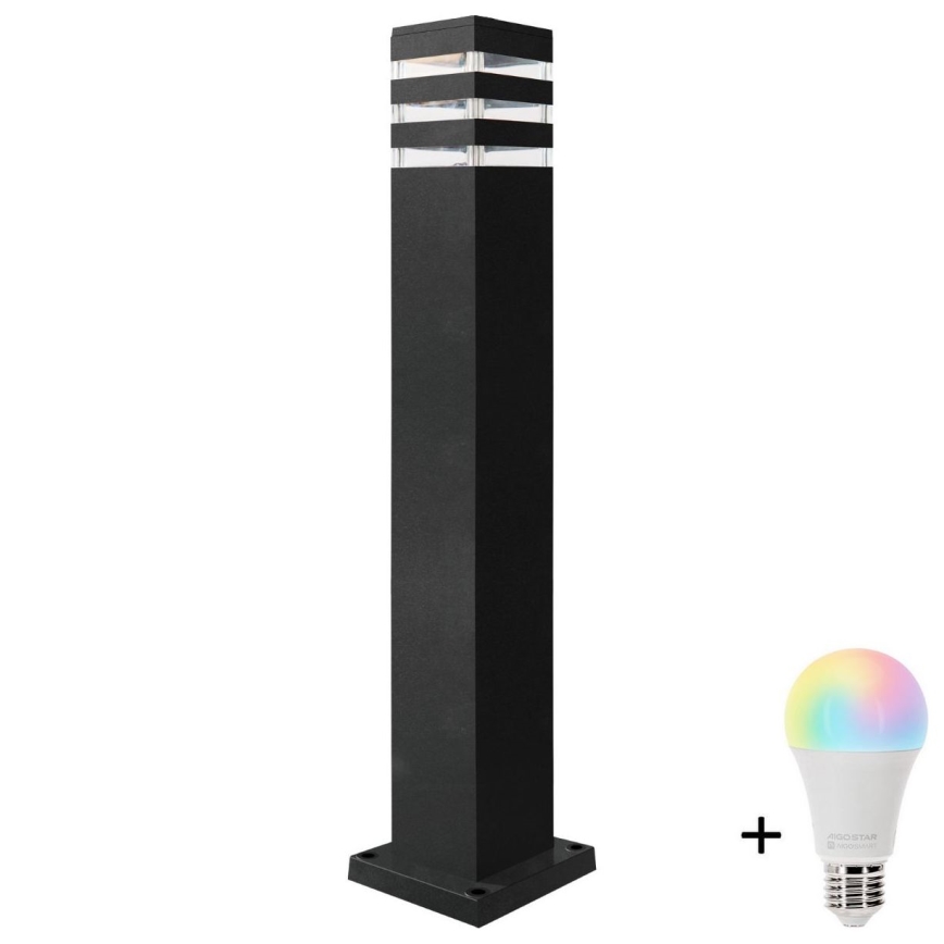 LED RGBW диммируемый уличный светильник TEKSAS 1xE27/12W/230V 2700-6500K Wi-Fi 74 cm IP44 антрацит