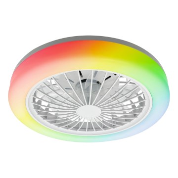 LED RGBW Димований стельовий світильник з вентилятором ZAMBIA LED/24W/230V 3000-6500K білий + пульт дистанційного керування
