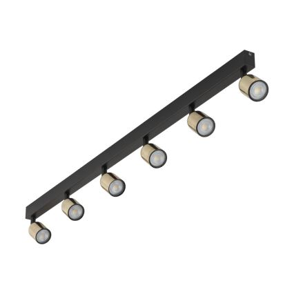 LED RGBW димований точковий світильник TOP 6xGU10/6,5W/230V 2700-6500K чорний/золотий