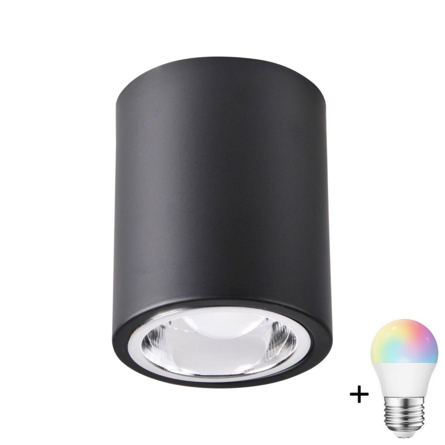 LED RGBW димований точковий світильник JUPITER 1xE27/6,5W/230V 2700-6500K Wi-Fi діам. 9,8 см чорний
