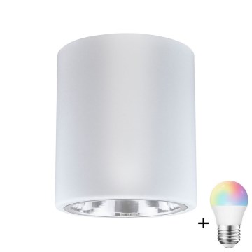 LED RGBW димований точковий світильник JUPITER 1xE27/6,5W/230V 2700-6500K Wi-Fi, діаметр 13 см, білий