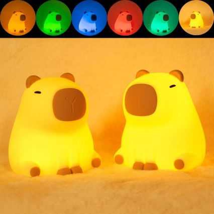 LED RGBW Дитяча сенсорна лампа з регулюванням яскравості LED/1W/5V USB 1200 mAh капібара