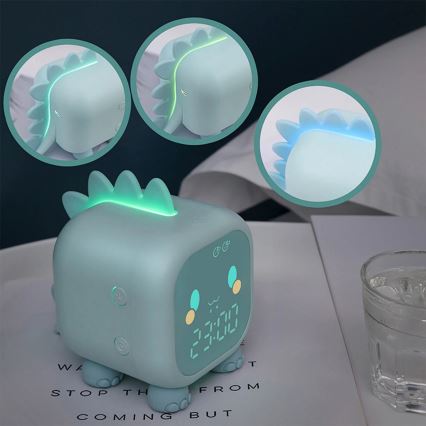 LED RGBW Дитяча нічна лампа з будильником з регулюванням яскравості FILIP LED/1,5W/5V 1500 mAh