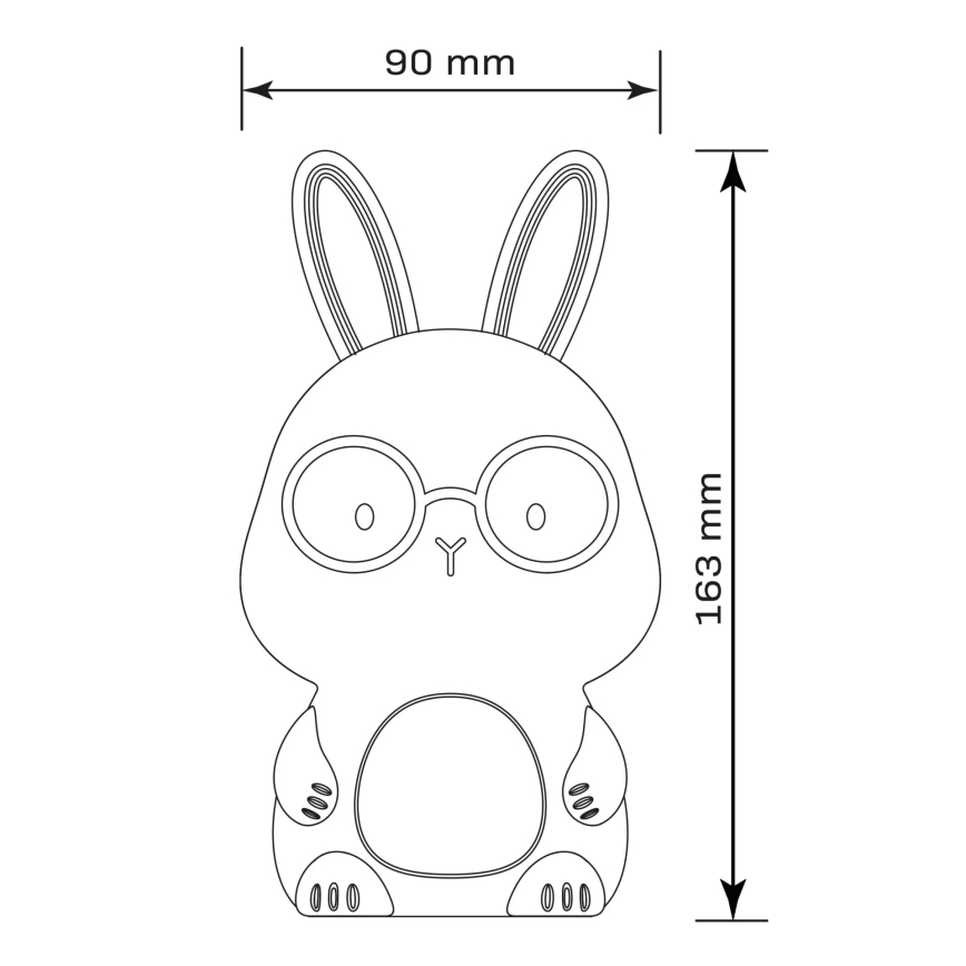 LED RGBW Дитяча сенсорна лампа з регулюванням яскравості FLORKA LED/1W/5V USB 1200 mAh зайчик рожевий