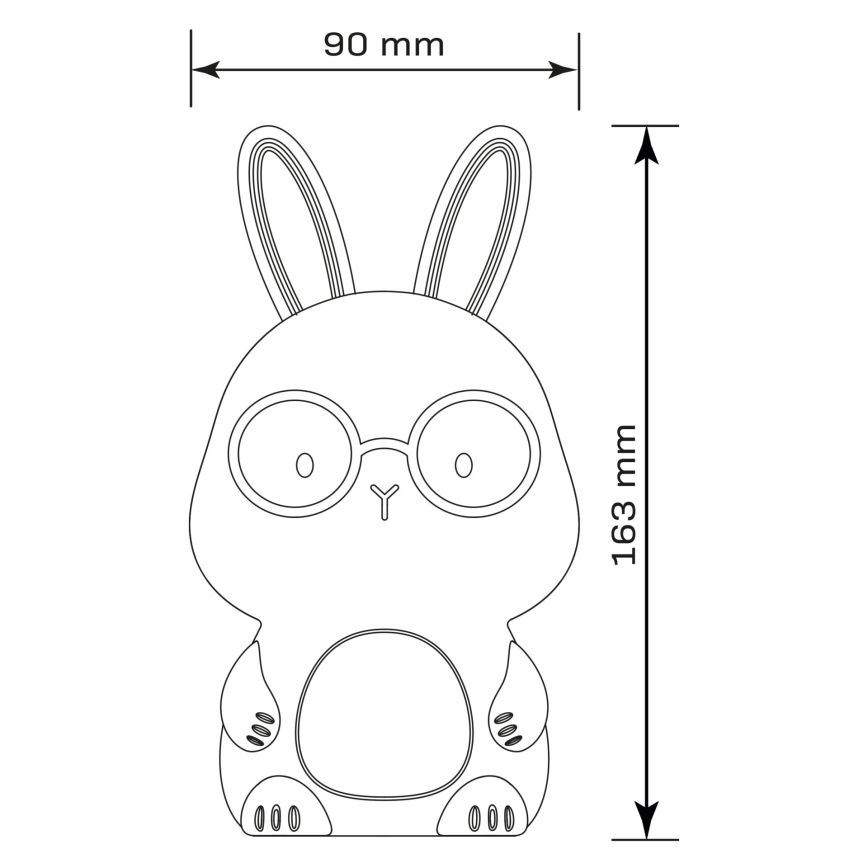 LED RGBW Дитяча сенсорна лампа з регулюванням яскравості FLORKA LED/1W/5V USB 1200 mAh зайчик білий/сірий