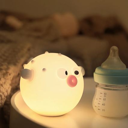 LED RGBW Дитяча сенсорна лампа з регулюванням яскравості HELA LED/1W/5V USB 1200 mAh рибка рожевий