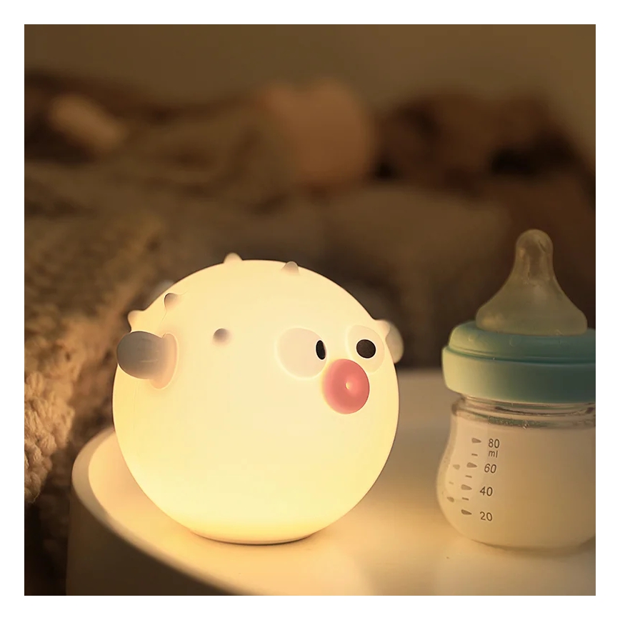 LED RGBW Дитяча сенсорна лампа з регулюванням яскравості HELA LED/1W/5V USB 1200 mAh рибка рожевий
