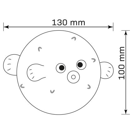 LED RGBW Дитяча сенсорна лампа з регулюванням яскравості HELA LED/1W/5V USB 1200 mAh рибка рожевий