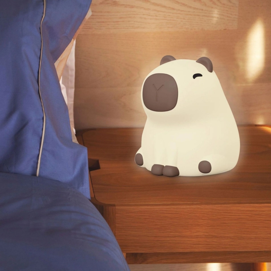 LED RGBW Дитяча сенсорна лампа з регулюванням яскравості LED/1W/5V USB 1200 mAh капібара