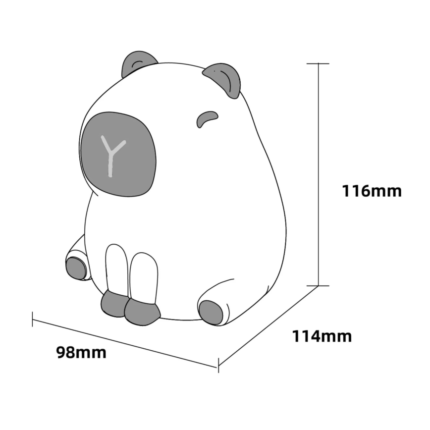LED RGBW Дитяча сенсорна лампа з регулюванням яскравості LED/1W/5V USB 1200 mAh капібара