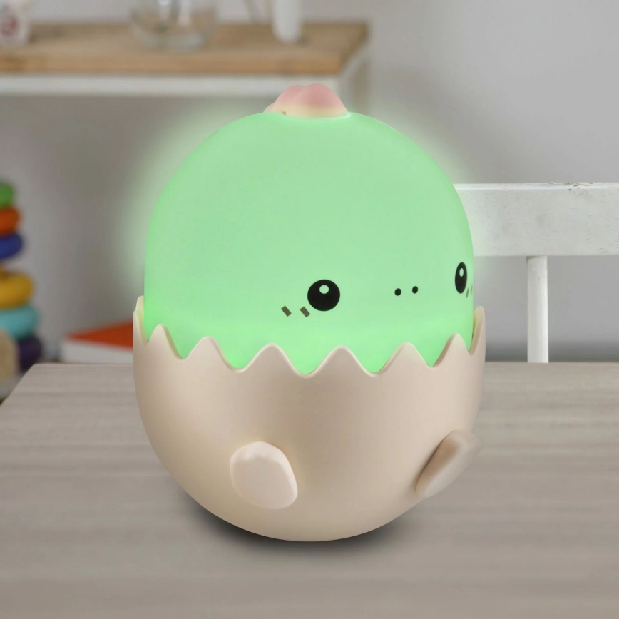 LED RGBW Дитяча сенсорна лампа з регулюванням яскравості BABY DINO LED/0,75W/5V USB 1200 mAh рожевий