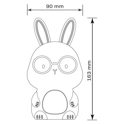 LED RGBW Дитяча сенсорна лампа з регулюванням яскравості FLORKA LED/1W/5V USB 1200 mAh зайчик білий/рожевий