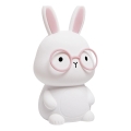 LED RGBW Дитяча сенсорна лампа з регулюванням яскравості FLORKA LED/1W/5V USB 1200 mAh зайчик білий/рожевий