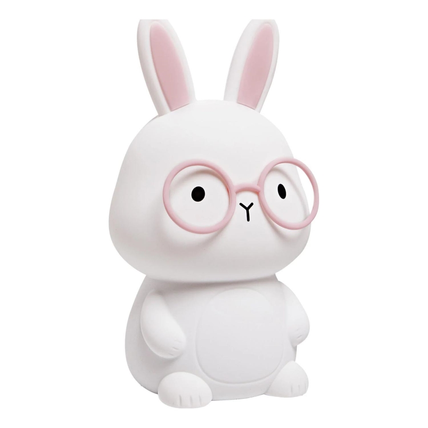 LED RGBW Дитяча сенсорна лампа з регулюванням яскравості FLORKA LED/1W/5V USB 1200 mAh зайчик білий/рожевий